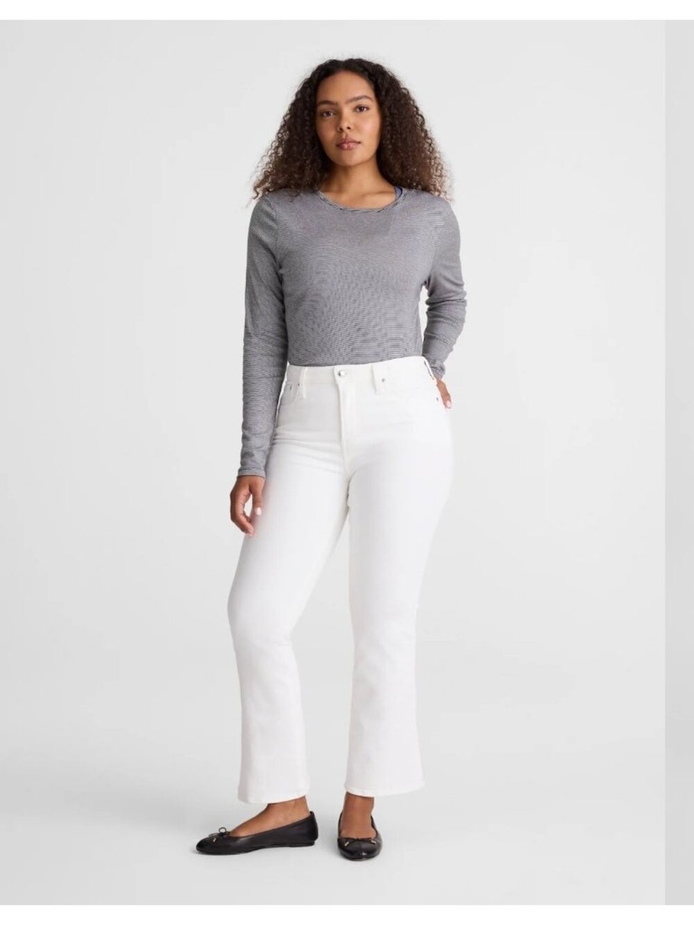 NWT Madewell The Curvy Flare Crop 30 x 27 Jean Women White Super Stretch NZ144